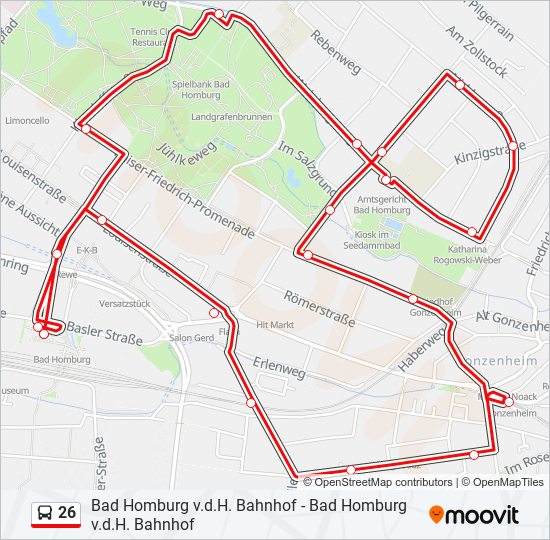 Buslinie 26 Karte