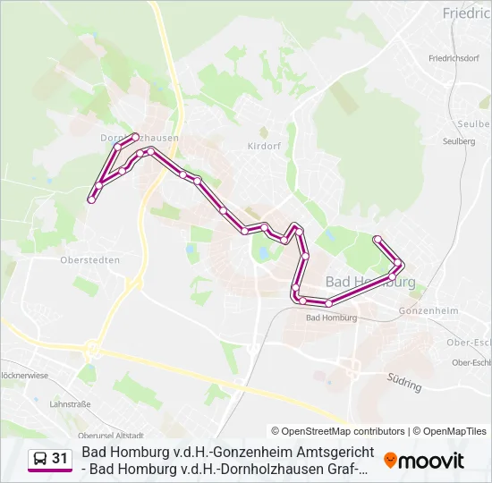 31 Bus Line Map