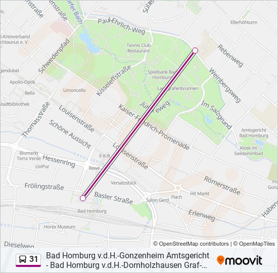 Buslinie 31 Karte