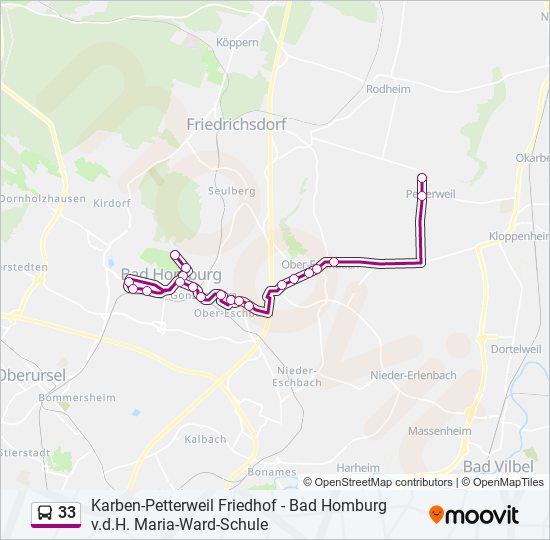 33 bus Line Map