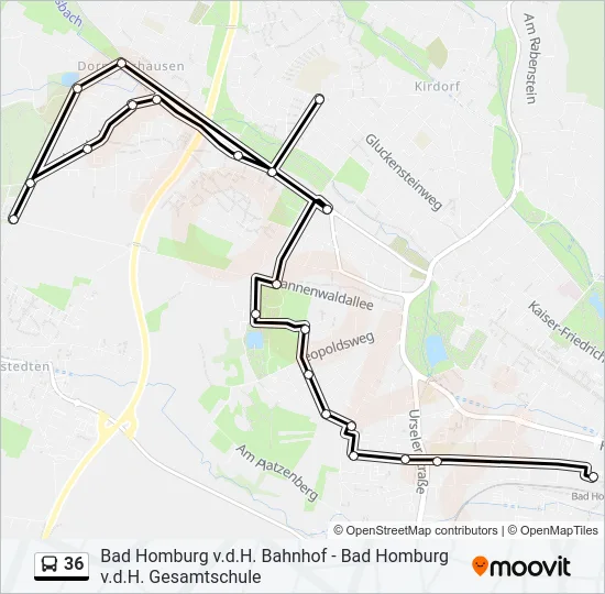 36 Bus Line Map