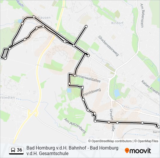Buslinie 36 Karte