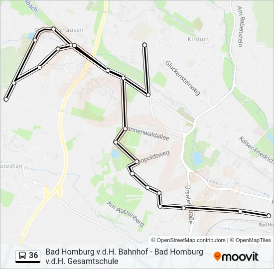 36 Bus Line Map