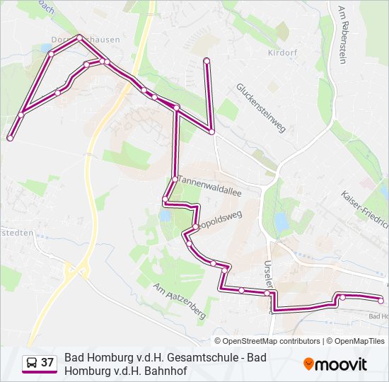 37 bus Line Map