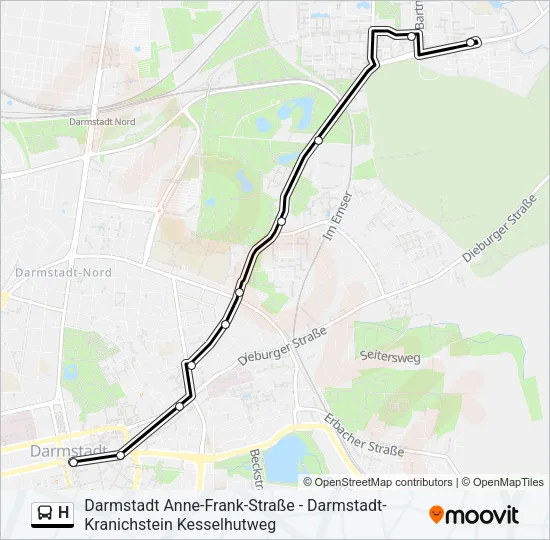 H Bus Line Map