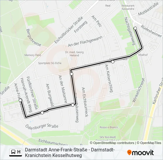 H Bus Line Map