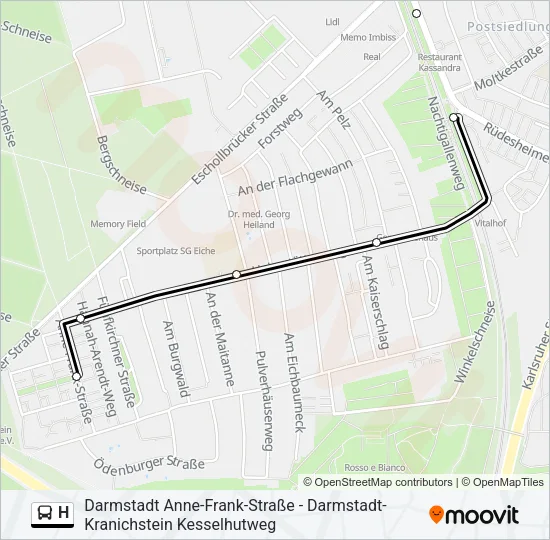 H Bus Line Map