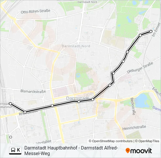 K Bus Line Map