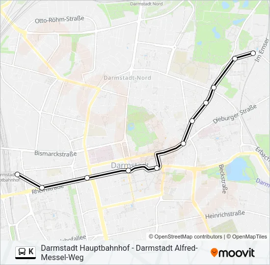 K Bus Line Map