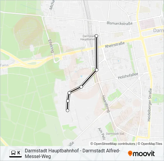 K Bus Line Map