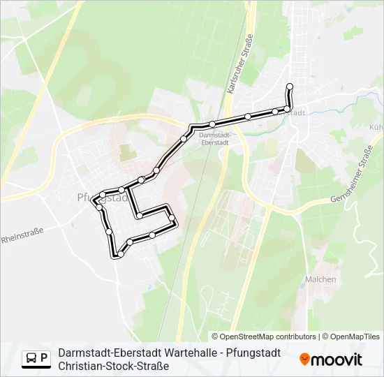 P Bus Line Map