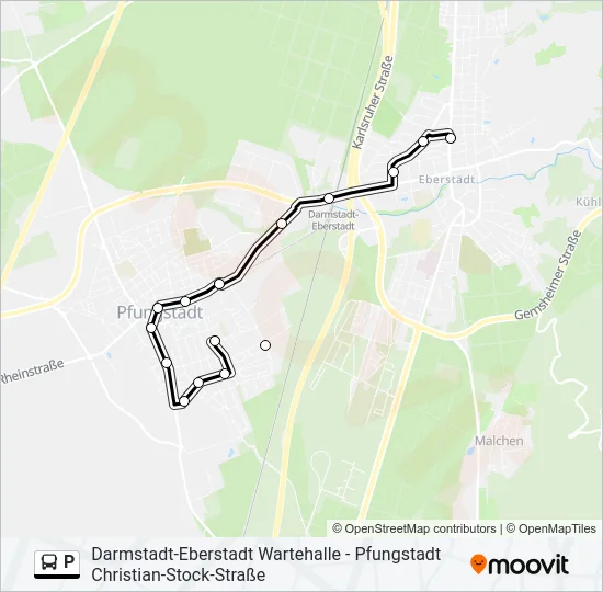 P Bus Line Map