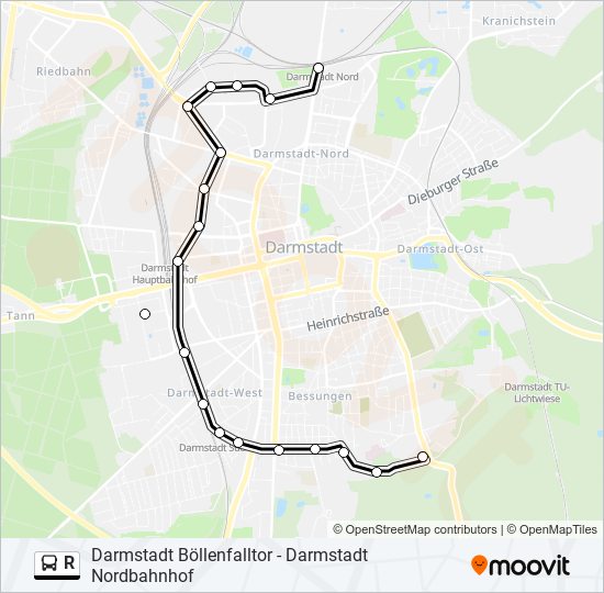 R bus Line Map