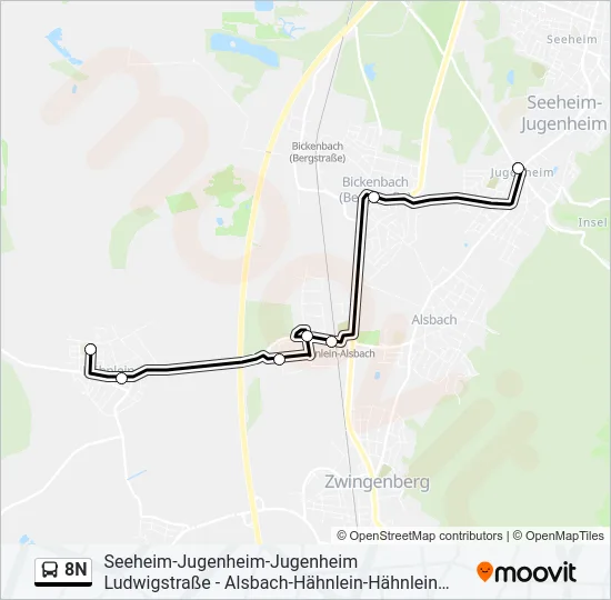 8N Bus Line Map