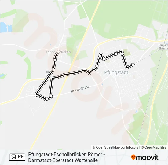 Автобус PE: карта маршрута