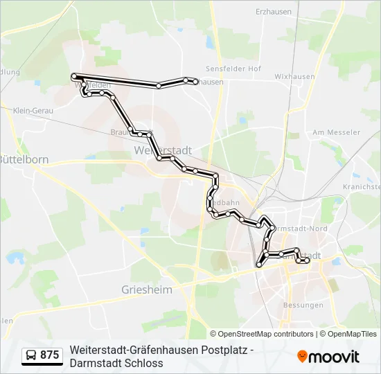 875 Bus Line Map