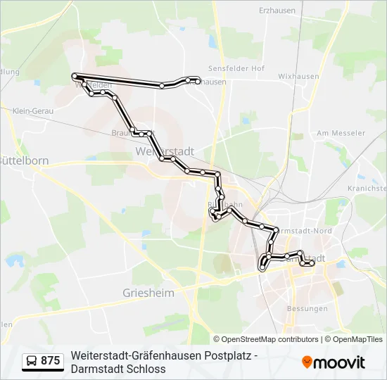 875 Bus Line Map