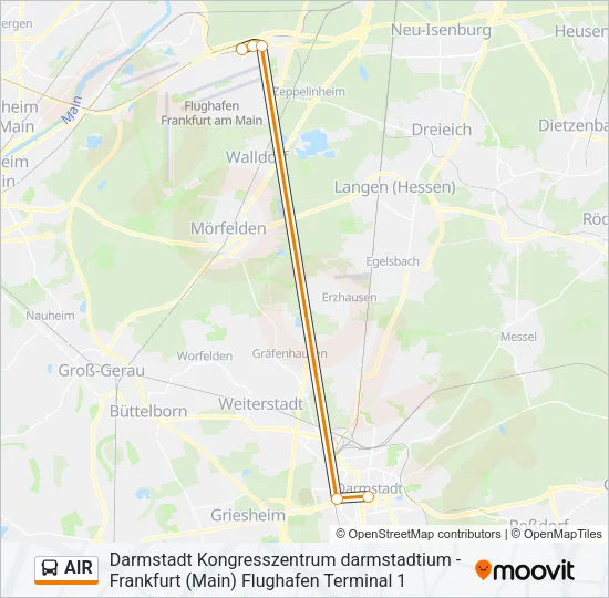 Автобус AIR: карта маршрута