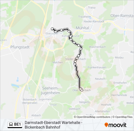 BE1 Bus Line Map