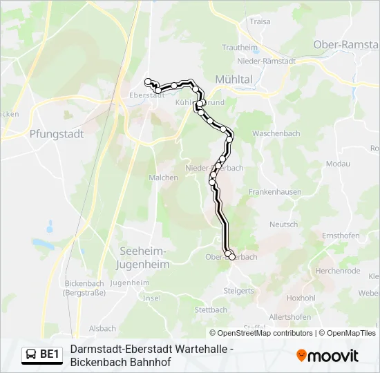 BE1 Bus Line Map