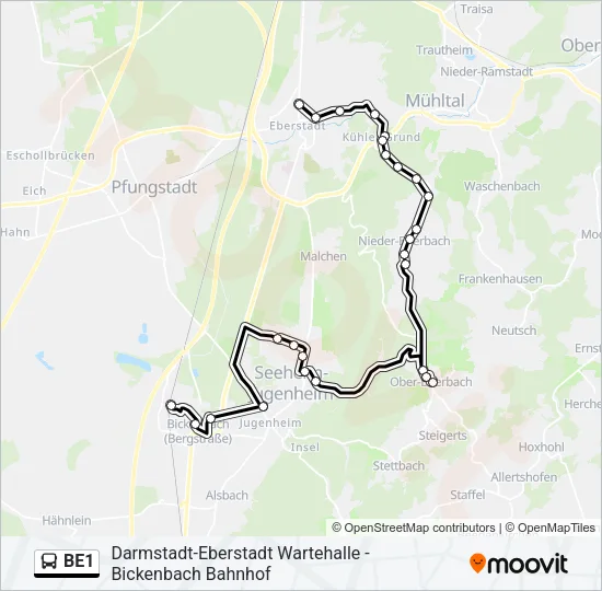 BE1 Bus Line Map