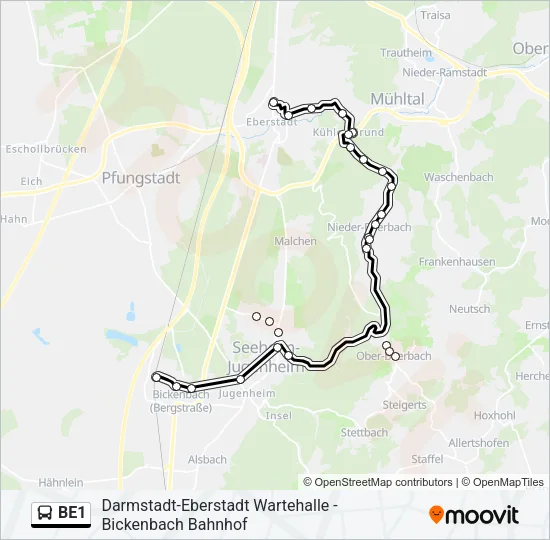 BE1 Bus Line Map