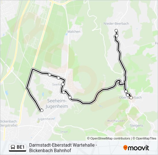 BE1 Bus Line Map