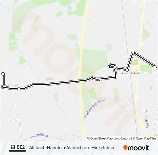 BE2 Bus Line Map