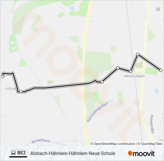 BE2 Bus Line Map