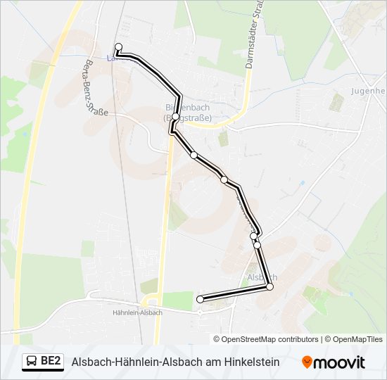 BE2 Bus Line Map