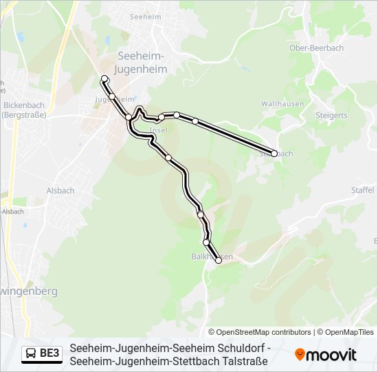BE3 Bus Line Map