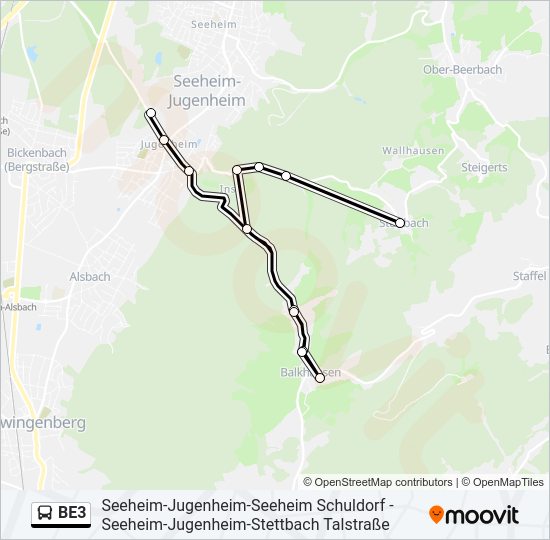 BE3 Bus Line Map