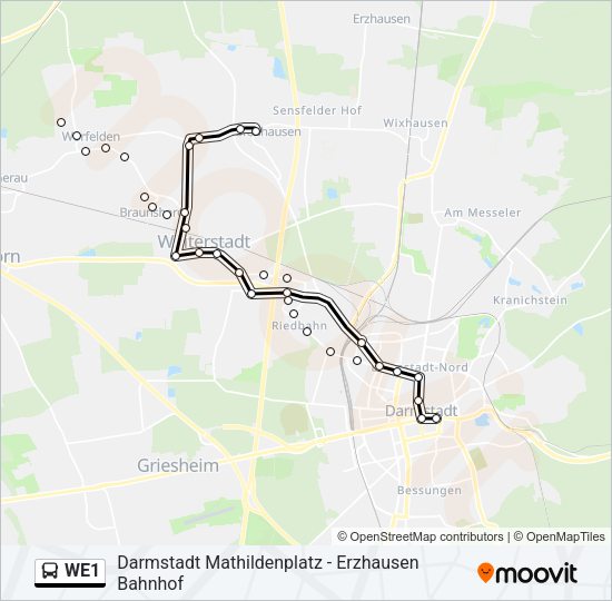 WE1 Bus Line Map