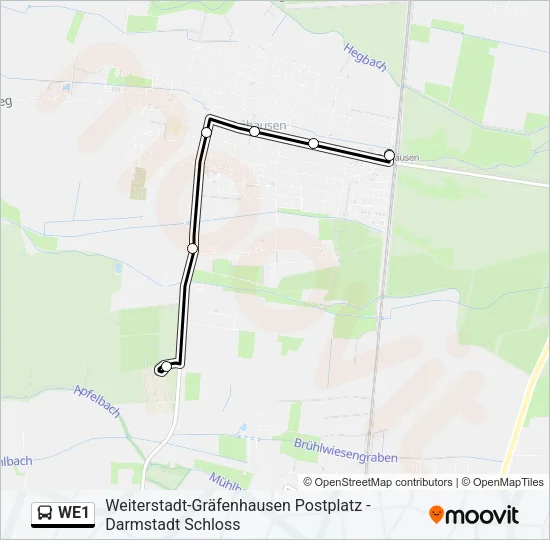 WE1 Bus Line Map