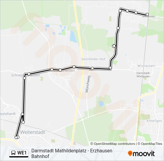 WE1 Bus Line Map