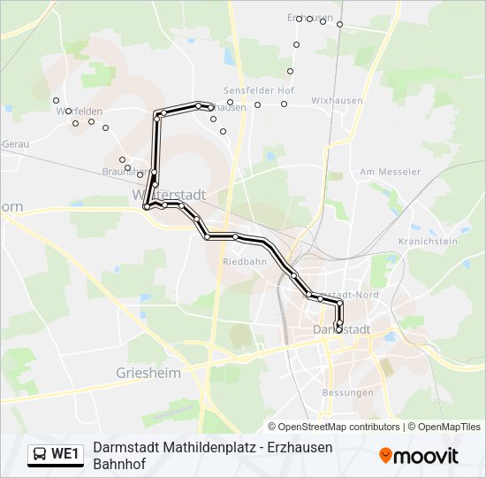 WE1 Bus Line Map