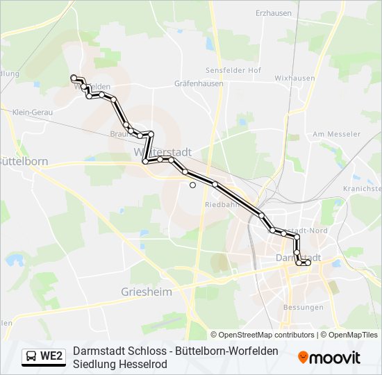 Buslinie WE2 Karte
