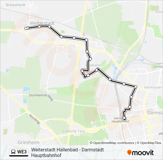 WE3 Bus Line Map