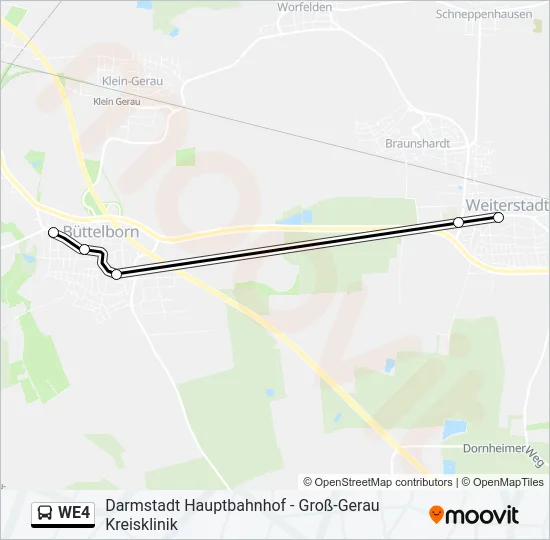 Buslinie WE4 Karte