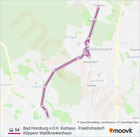 54 Bus Line Map