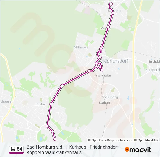 54 Bus Line Map