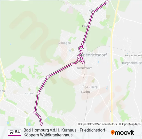 54 Bus Line Map