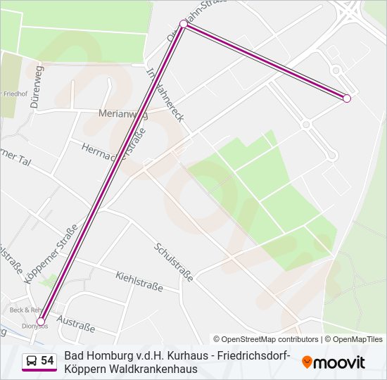Автобус 54: карта маршрута
