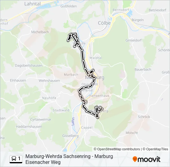 1 Bus Line Map