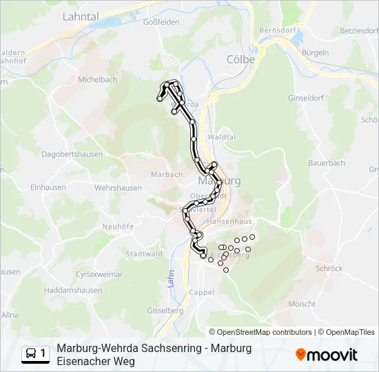 1 Bus Line Map