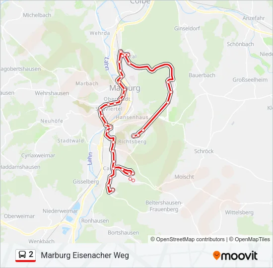 2 Bus Line Map