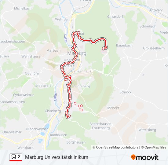 2 bus Line Map