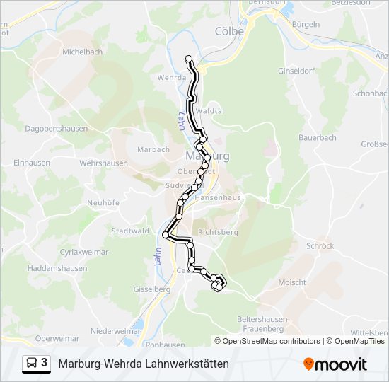 3 Bus Line Map