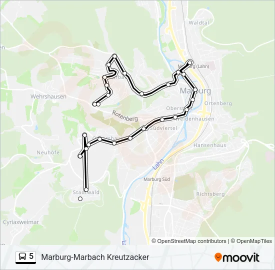 5 Bus Line Map