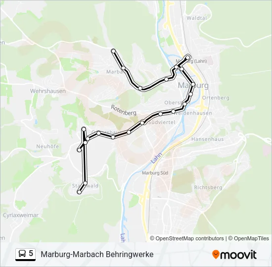 5 Bus Line Map